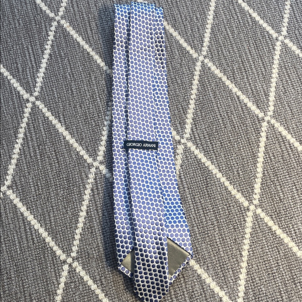 Men's Blue grey Patterned Tie - Picture 3 of 3